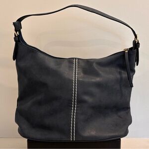 Pourquoi Pas Navy Blue Vegan Leather Bag